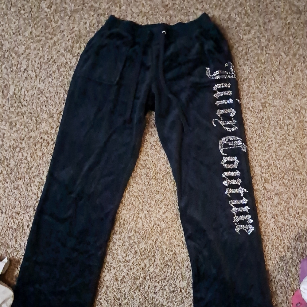 Juicy Couture Black Velour Track Pants